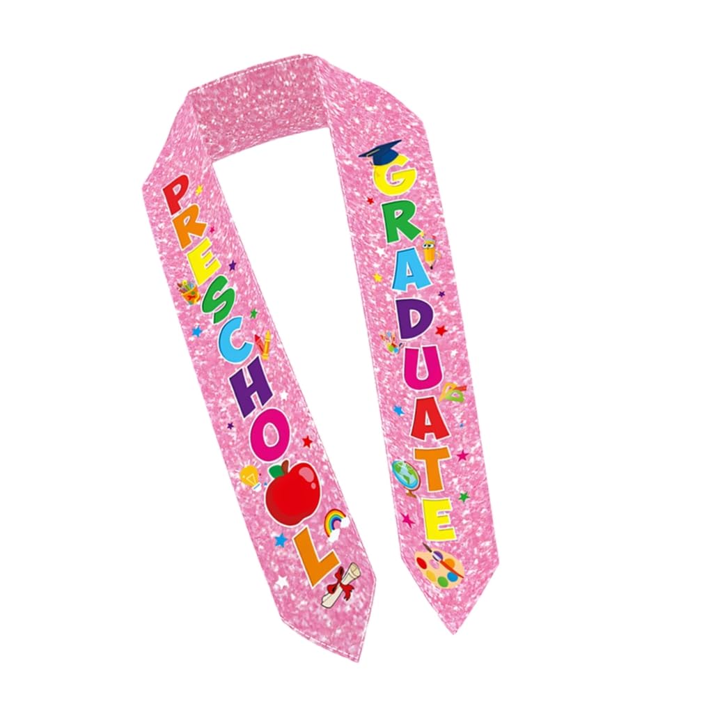 Elnwnnkc Preschool Graduation Sash with Colorful Patterns for Ceremony Decoration Soft Fabric Stole Graduation