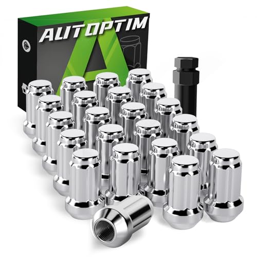Image of AUTOPTIM 1 /2-20 Spline Lug Nuts - 23 Pcs Chrome Closed End Nuts with Socket