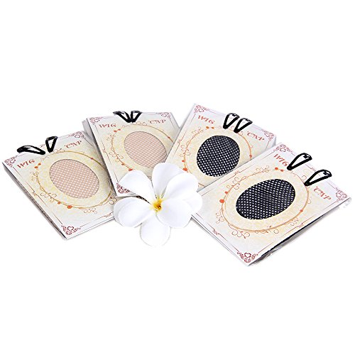 STfantasy 4 Pack perruque chapeau Élastique Net pour Femmes et Hommes Stretchy Bonnets Casquettes Wig Caps Netural Nude Beige + Noir