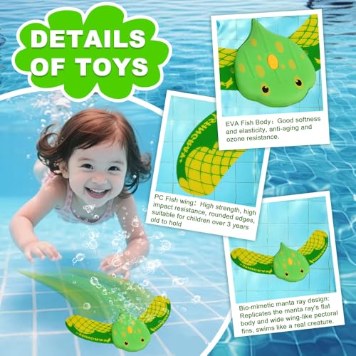 Huucozn 2 Stück Unterwasser Glider, Teufel Fisch Schwimmbad Spielzeug Pool Spielzeug Kinder Wasserspielzeug Tauchspielzeug Interessantes Tauchtiere Wasser Spielzeugs Fische Poolparty Geschenk