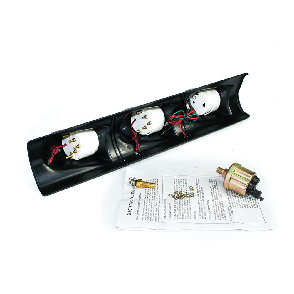Kit de Medidor Triple de 52 mm TacóMetro Medidor de Temperatura del Agua Medidor de PresióN de Aceite con Sensor 3 en 1, Volante a la Izquierda
