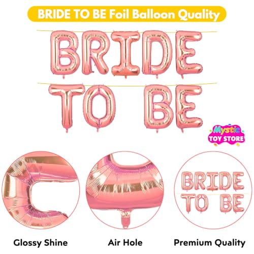 Image of Bride To Be Banner Rose Gold for Wedding Home Girls Foil Balloon Decoration Decor Celebration Rose Golden