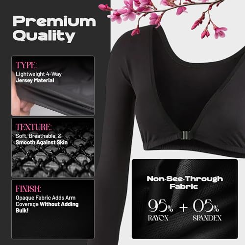 Image of Sleevey Wonders Women's 3 /4 Length Slip-On Jersey Sleeves - Sheer Reversible Arm Cover Up, Cooling Shrug Bolero for Dresses