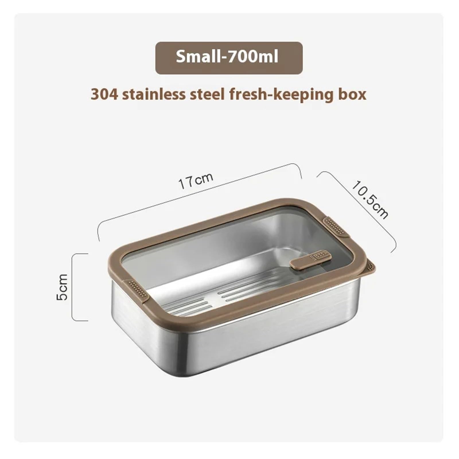 304 stalowy hermetyczny pojemnik na żywność ze szklaną pokrywką, szczelne pudełko Bento na lunch, owoce, posiłki, organizer na lodówkę, 700 ml