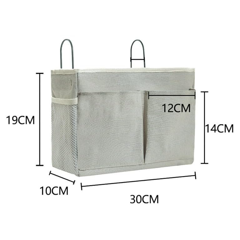 Cheet enterprise Polycarbonate Bedside Hanging Storage Bag Clothes Basket Organizer for Tablets, Magazines, Books, Phones, Remote Control Bedroom Organizer, Cleaning Supplies, Grey 3
