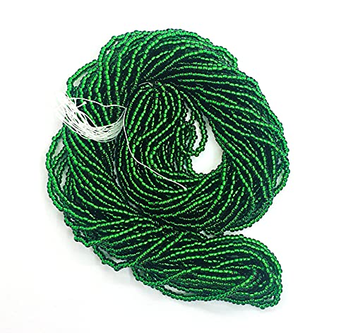 Seed Beads 2 mm Preciosa Ornela Czech 9000 Pieces CZ Glass Beads 11/0 24 on Multiple Strands (Green Silver Input) - Image 2