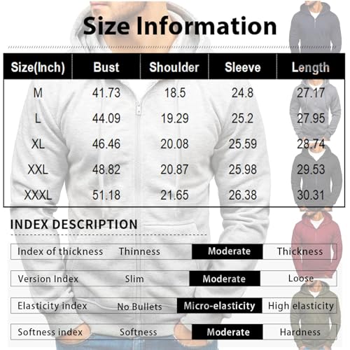 GOFULY Zip Up Hoodies For Men Pullover Fashion Fleece Sweatshirts Lightweight Hooded Winter Outdoors Pullover With Pocket2