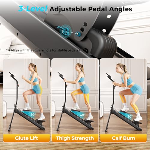 Image of ERGOLIFE Stair Stepper for Home Gym, Stair Climber Workout Machine with Upgraded 6-Level Adjustable Resistance, Foldable Vertical Full Body Cardio Equipment, Non-Slip Pedals, Quiet 350 LBS Capacity