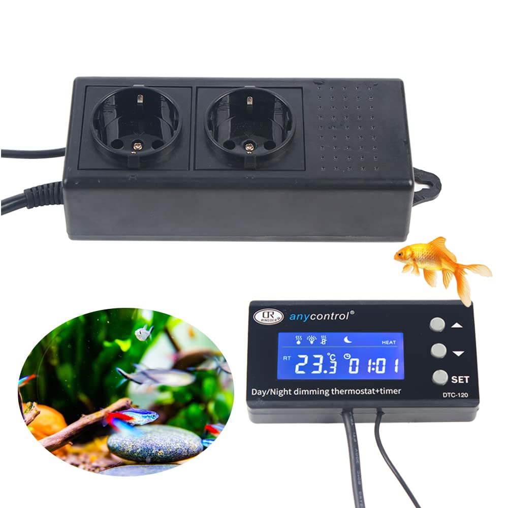 Terrarium Termostato Digitale con Regolatore PID Regolatore Temperatura 0-50°C Display LCD 16A/250V per Rettili Serra Acquario Incubazione Precisione di Misura 0,1°C