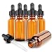 Joyous 1oz Amber Glass Bottles for Essential Oils with Glass Eye Dropper - Pack of 6