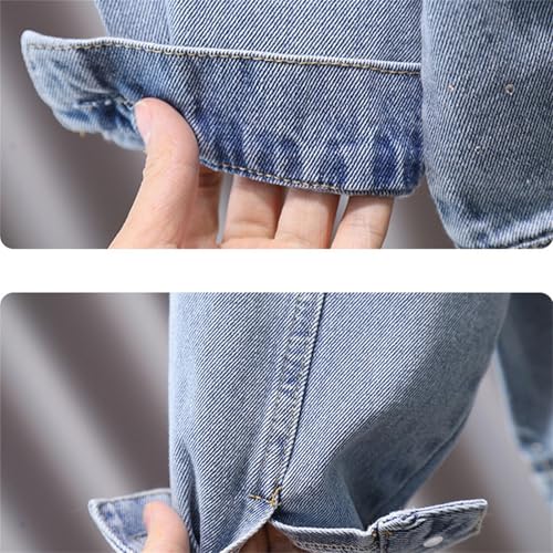 girls jeans jackets cute embroidery ripped open front collar denim coats kids distressed long sleeve casual jackets3