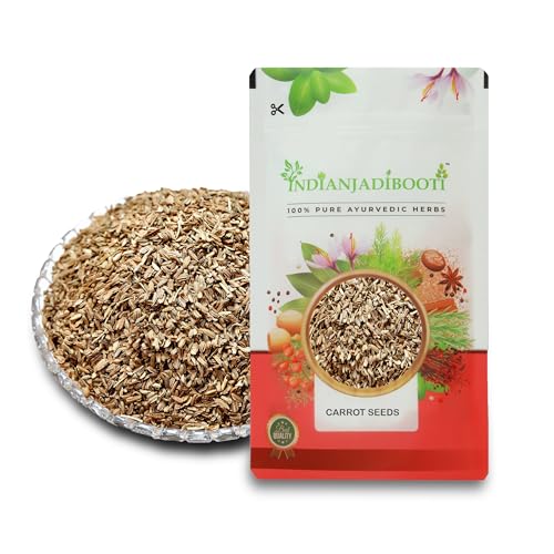 Image of IndianJadiBooti Edible Carrot Seeds | For Good Skin Health & Immunity Benefits - Gajar ke Beej for Eating- Daucus carota | 100 Grams