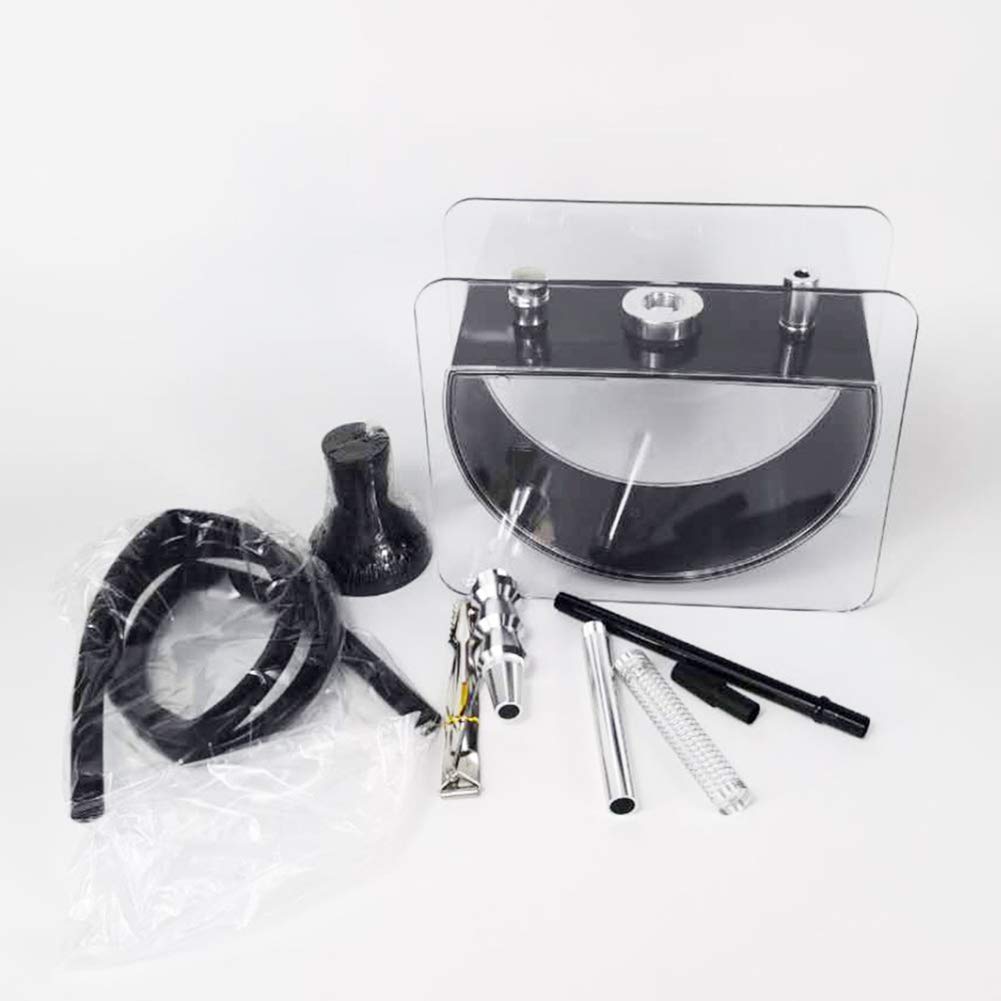 Cachimba, Juego de cachimba acrílico Shisha, Pipa de tabaco con manguera de cuenco de silicona Pinzas de metal Cachimbas de resorte Sisha Pipas de agua Herramientas, Shisha Hookah Una manguera