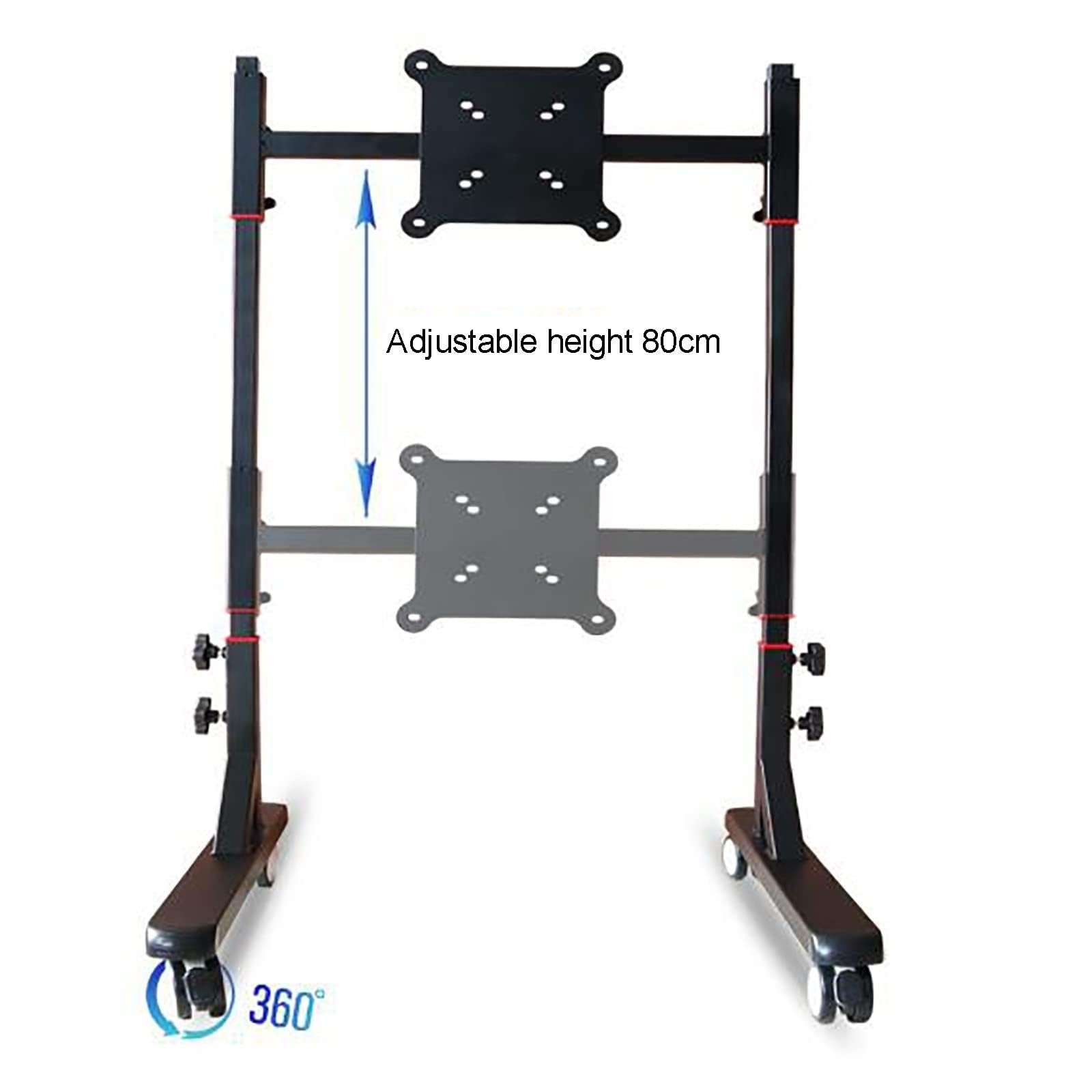 THEGA Soporte De TV Rodante con Ruedas - Soporte para TV LCD con Simulador De Carreras, Soporte De Suelo Móvil para Monitor, Altura Ajustable, para TV De Menos De 55 Pulgadas