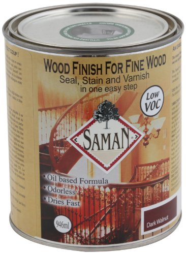 SamaN SAM-314-1L 1-Quart Interior Stain for Fine Wood for Seal, Stain and Varnish, Dark Walnut