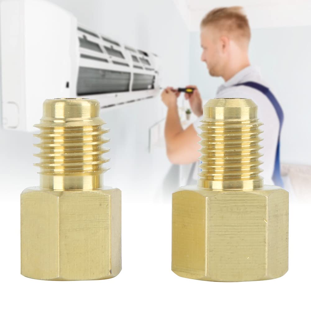 Aramox Adapter Chłodniczy Mosiądz 2 szt. 1 4SAE do 1 2ACME i 2ACME do 4SAE Złącze Pompy Próżniowej Narzędzia ładowania Serwis Czynnika Chłodniczego HVAC