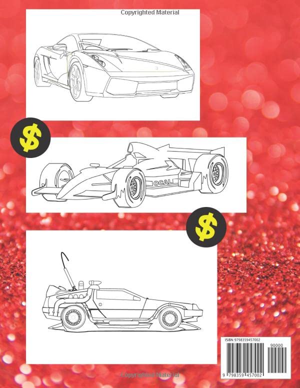 Super Cars Coloring Book for Kids: Top Collection of 50 Amazing Supercars | Relaxation Coloring Pages for Kids | perfect gift image 3
