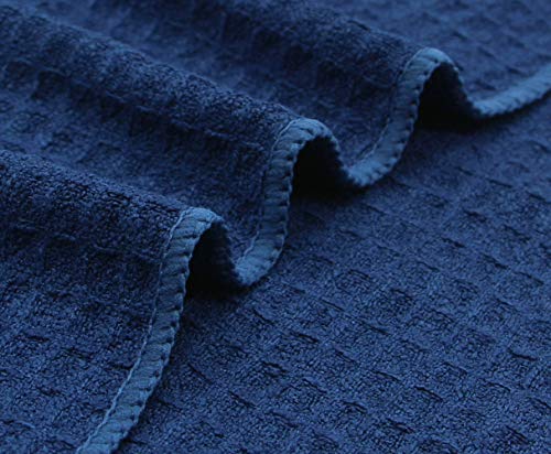 Verasong Microfiber Kitchen Cleaning Cloth Thick Dish Rags Waffle Weave Washcloths Dish Cloths Ultra Absorbent Odor Free 12Inch X 12Inch 6 Pack Navy Blue #TOP5