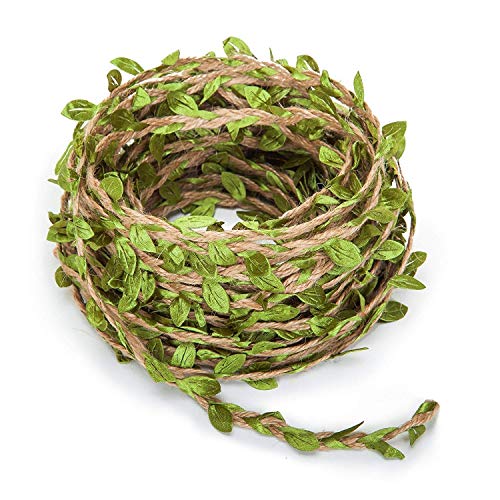 Hecaty 132 Ft Boho Eucalyptus Vines with Twine, Artificial Eucalyptus Leaf Spring Greenery with Hemp Rope for Baby Shower Home Wall Garden Wedding Party Wreaths DIY Craft Decorations