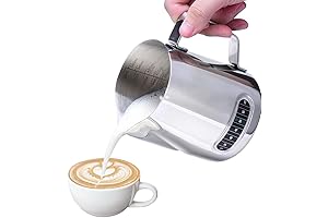 Dailyart 600ml/20 Oz Milk Frother Thermometer Pitcher with 304 Stainless Steel