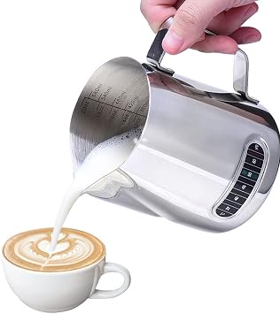 Dailyart Milk Frothing Jug 600ml/20oz Milk Jug with Thermometer