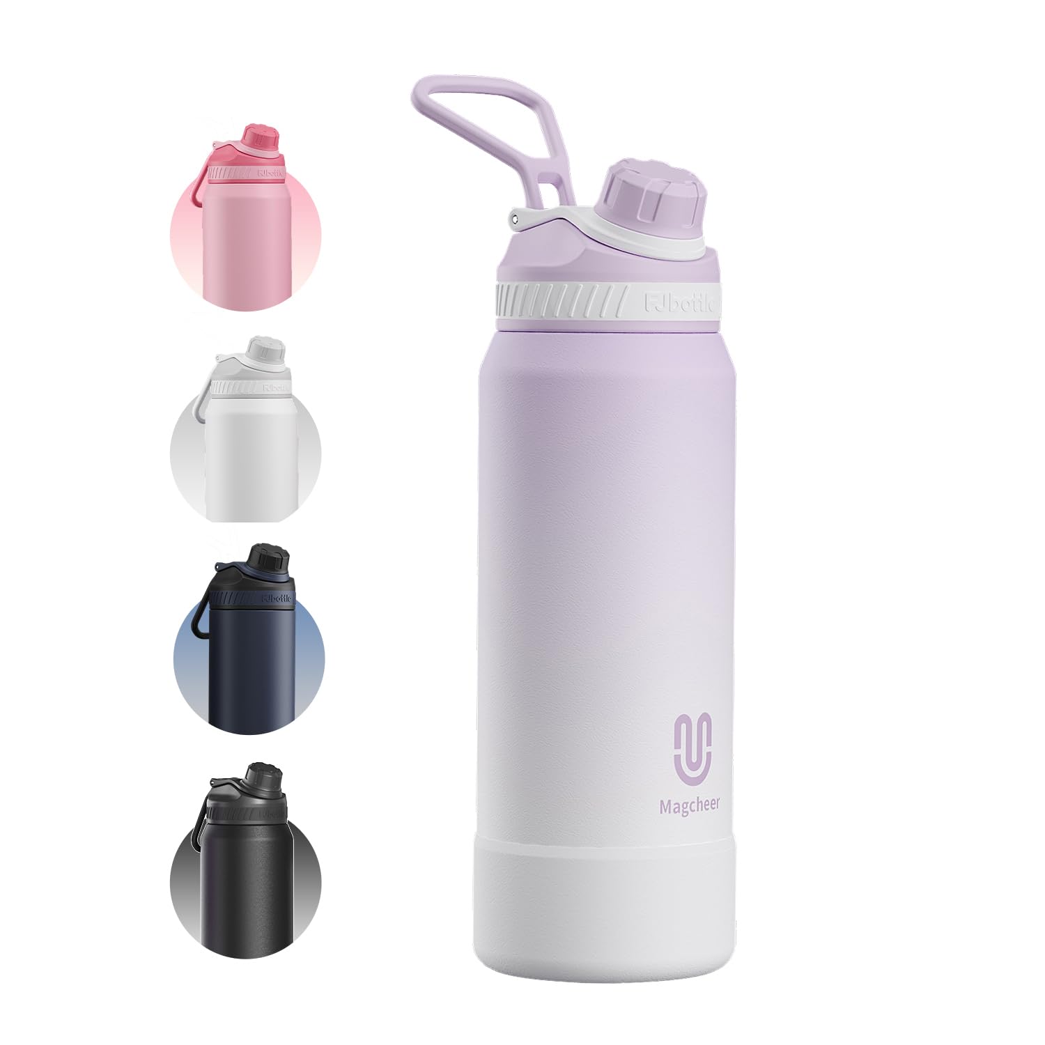 magcheer Insulated Stainless Steel Water Bottle 1L | Sport Metal Water Bottle | Keep Cold 24h & Hot 12h | BPA Free Leakproof | Wide Mouth Flask for Gym Travel and School(Gradient Purple) — image 1