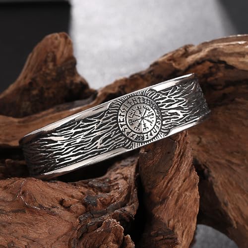 Pulsera Vegvisir de acero inoxidable ajustable para hombre miniatura 3