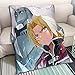 QTRT Fullmetal Alchemist - Edward e Alphonse Volto Close-up Immagine 3D Stampato Coperta Cartoon Anime Personaggi Morbido Peluche Coperta di Flanella Quilt Anime Fan Otaku Regalo Biancheria da Letto