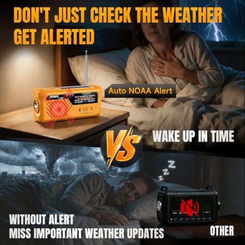 PRUNUS J-366 Emergency Radio with 3 Charging Cables, NOAA Weather Alert - Image 3