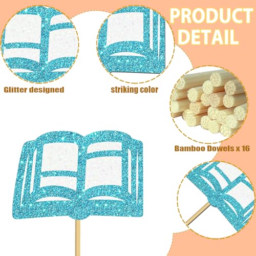Image of Back to School Party Centerpiece Sticks Glitter Back to School Table Decorations 16Pcs First Day of School Table Toppers Classroom Party Decorations for School Birthday Party Supplies