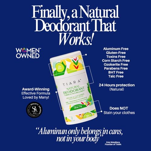 TIARA Melon & Cucumber Whole Body Deodorant, Aluminum-Free, Paraben-Free, VeganTravel Size