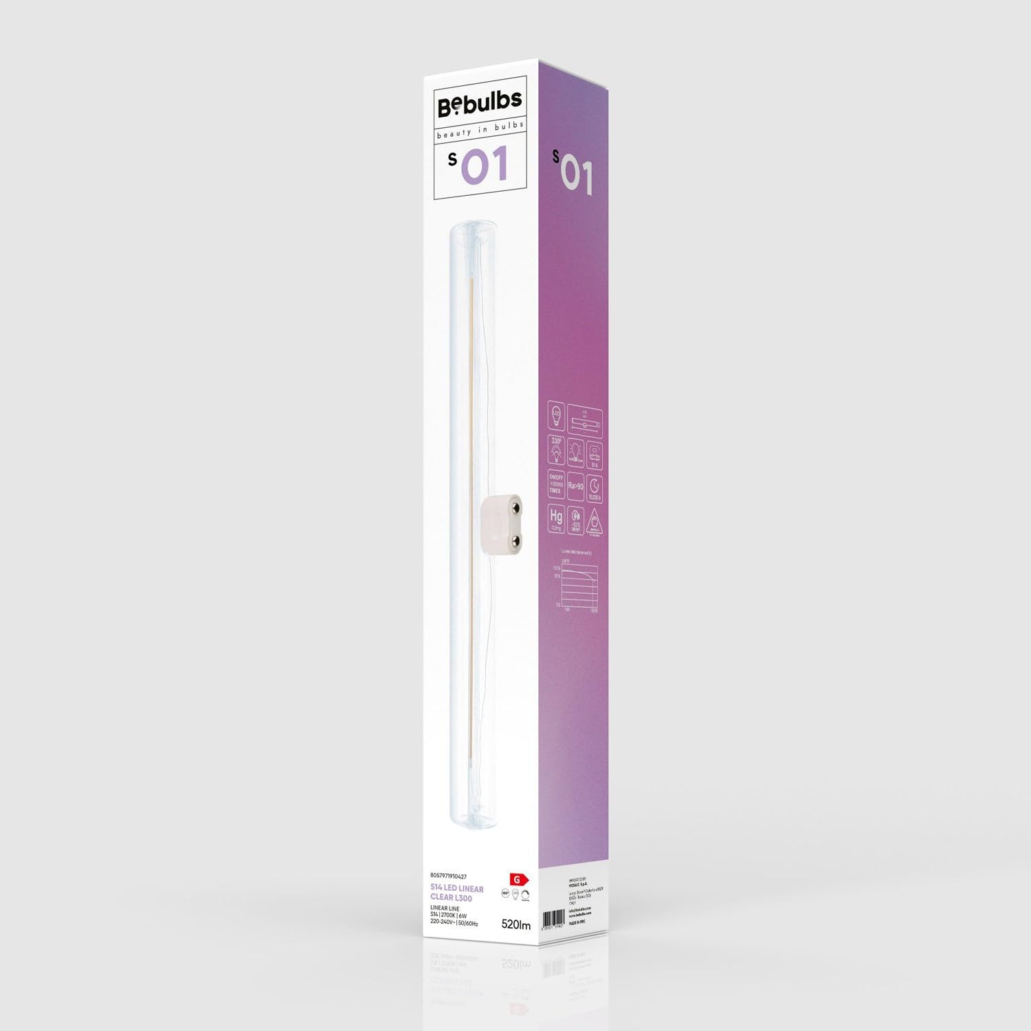 Lampadina LED Lineare - S (Trasparente CRI 90-300 mm 6W)