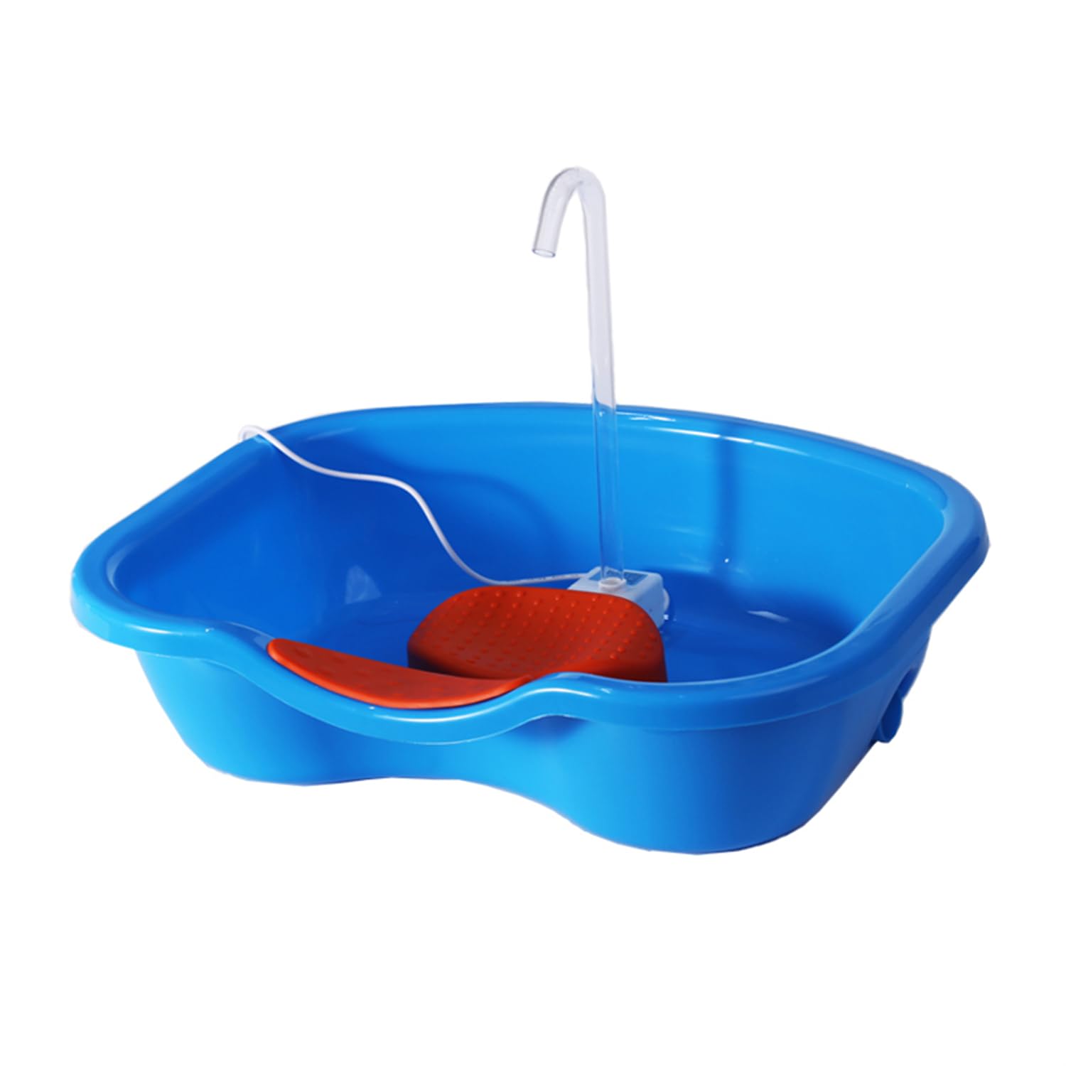 Tragbares Haarwaschbecken, Shampoo-Becken am Bett mit Kopfpolster und einziehbarem Schlauch, Shampoo-Schüssel, Haarwaschtablett, praktisches Shampoo-Tablett,Blau