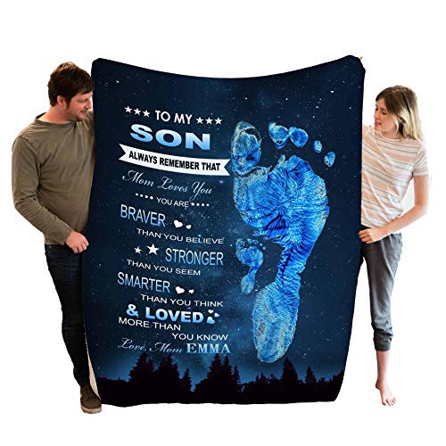 to My Son Always Remember That, Customized, Premium Quality Blankets for Son with Quotes, Birthday, Son's Day Gift, Christmas Day, Children's Day, Gifts for Him, Supersoft and Warm Blanket