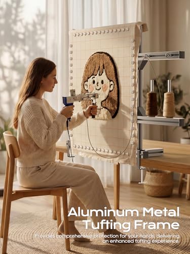 Kit de capitoné de 27.5 pulgadas con marco de aluminio para hacer alfombras 3