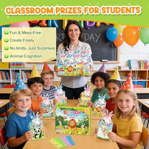 Image of ZMLM 24 Pack Rainbow Art Scratch Notebooks for Kids Birthday Party Favors