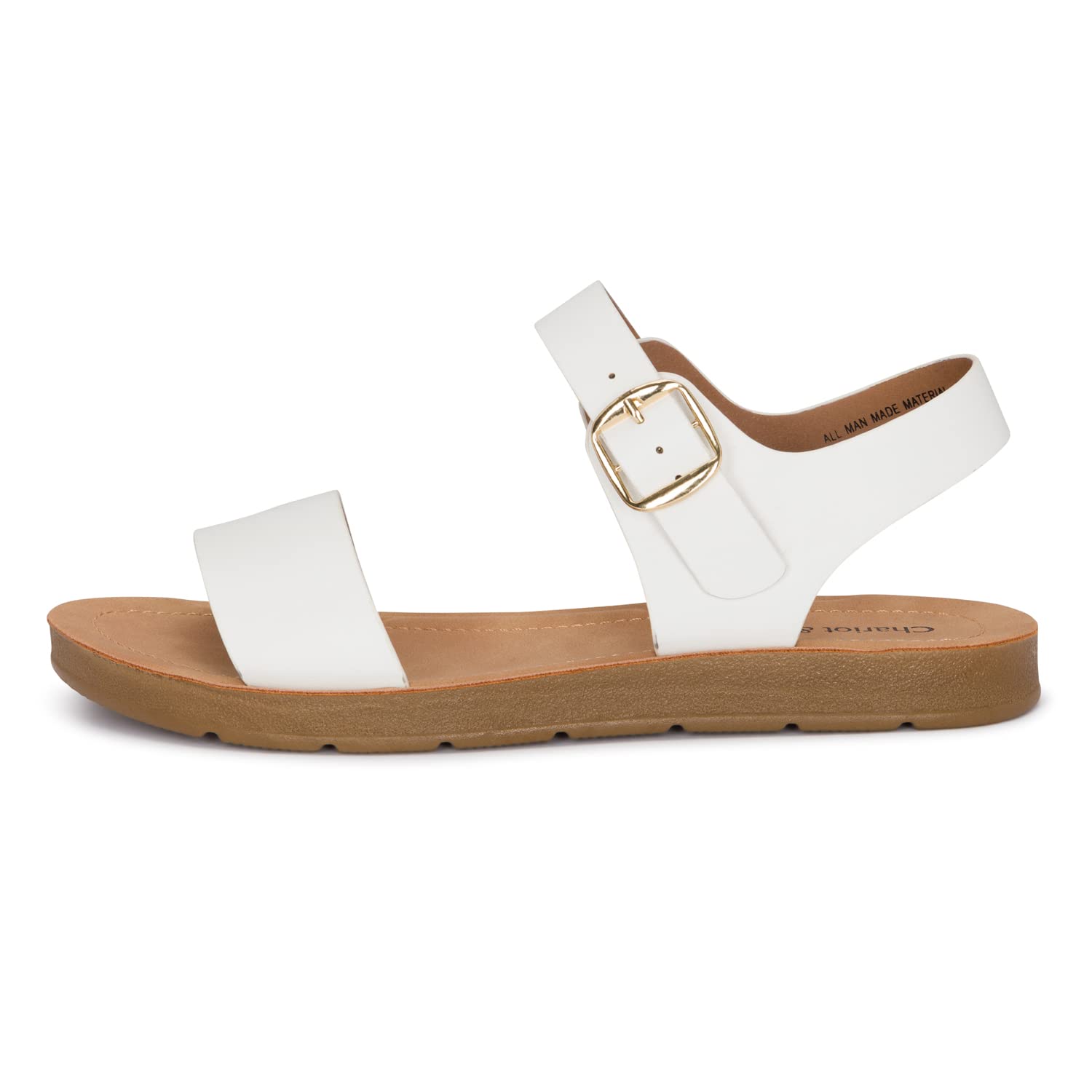 Chariot & Co - Crew - Women's Single Band Strappy Ankle Buckle Fashion Flat Sandals