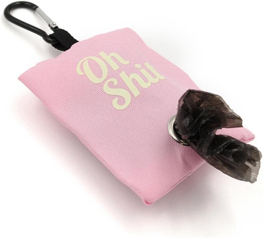 Image of Pink Dog Poop Bag Holder,Pet Pets Supplies Canvas Garbage Bags,Poop Bag Dispenser Portable Poop Waste Bag Holder Outdoor Puppy Cat Pick Up Organizer,Dog Supplies