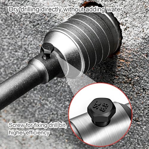 Kit Luocute de 7 brocas para perforar hormigón, con varillas de conexión de 300 mm y 110 mm, para taladro percutor, diámetros de 30 a 110 mm, incluye caja de almacenamiento miniatura 3