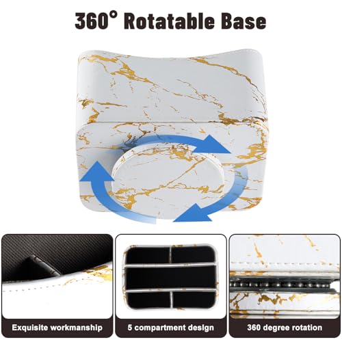 Rangement de bureau blanc doré pour vos télécommandes et pinceaux de maquillage - 6
