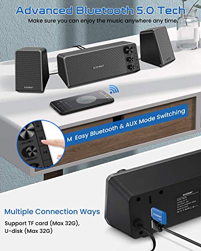 ELEGIANT Cassa PC USB, Altoparlante Bluetooth a 2,1 canali 10W Stereo Speaker Subwoofer per Computer TV Laptop iPhone 11 PRO XS Max XR x 8s iPad Samsung S20 S10 S9 S8 Huawei Mate 30 P40 P20 Nokia ECC