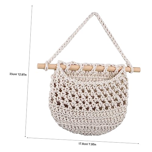Cesta de macramé colgante para organizar frutas en la cocina 3