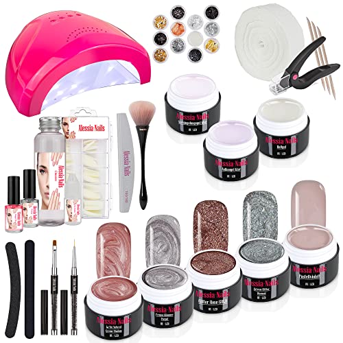 UV GEL SET XXXL Starterset Nagelstudioset Einsteigerset Maniküre Nagelset Weiß (Pink)