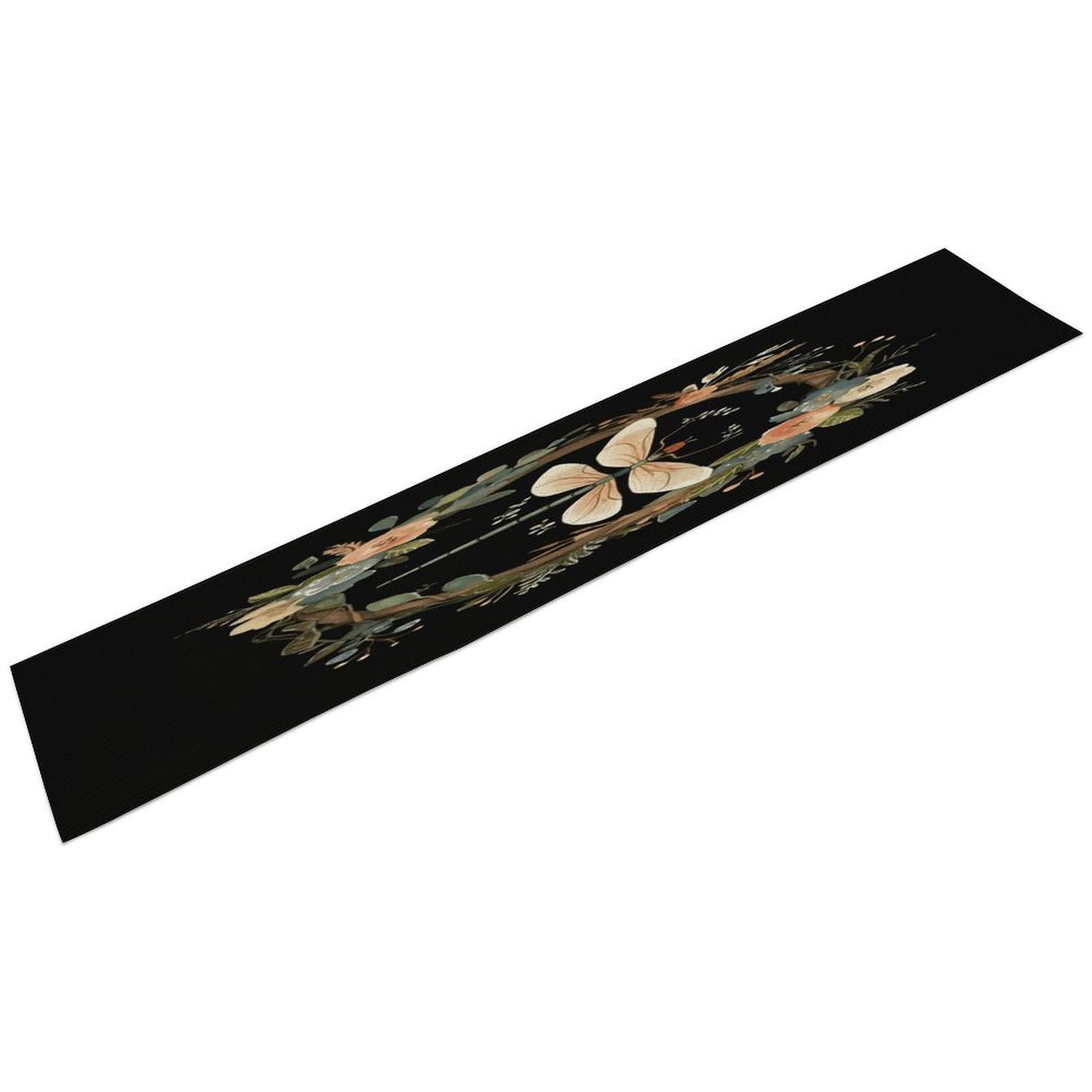 Image of Dragonfly in Wreath Table Runner Personality Patterned Linen Table Runner Wrinkle Resistant Tablemat Country Rustic Farmhouse Tables Runners Kitchen Dining Table Decoration