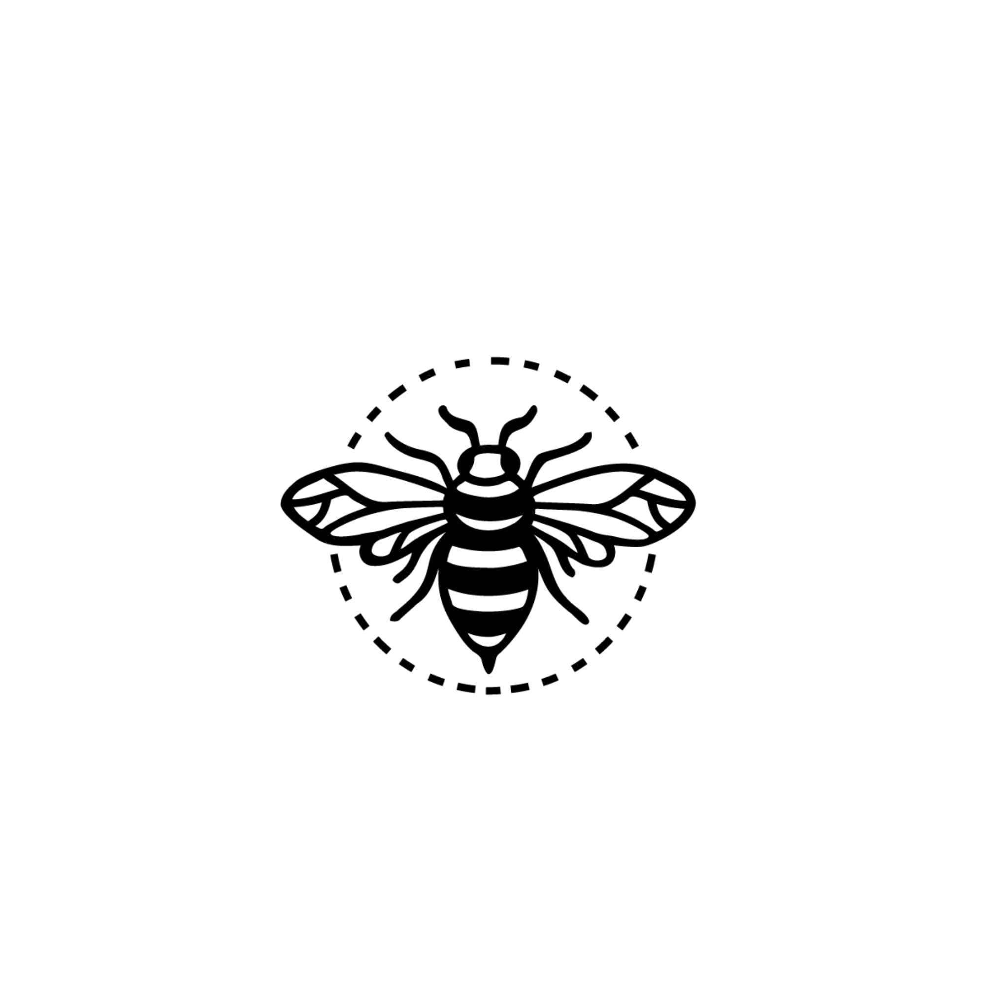 Tatuaje Inkster® Abeja con Círculo | Tatuaje temporal con certificación cosmética de la UE | impermeable + vegano | tatuaje revolucionario de 2 semanas