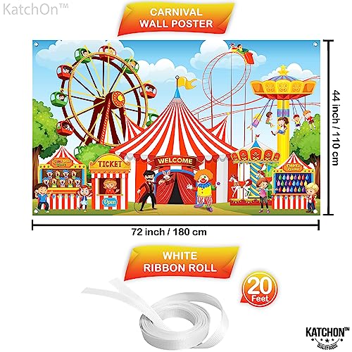 XtraLarge, Carnival Backdrop for Carnival Decorations - 72x44 Inch | Circus Theme Party Decorations | Carnival Banner, Carnival Theme Party Decorations | Circus Theme Party Decorations | Circus Banner