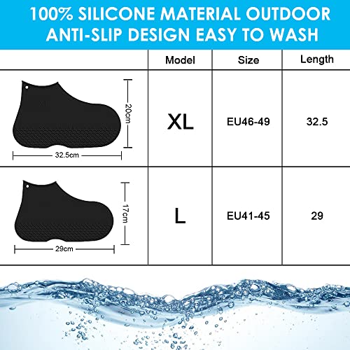 Hydream Silicone Shoe Cover Waterproof, Reusable Boot Shoes Covers With Zipper,Non Slip Rain Snow Bowling Travel Indoor Outdoor Overshoe Rubber Protectors For Men Women Kids Galoshes-1 Pair-Clear, Xl #TOP1