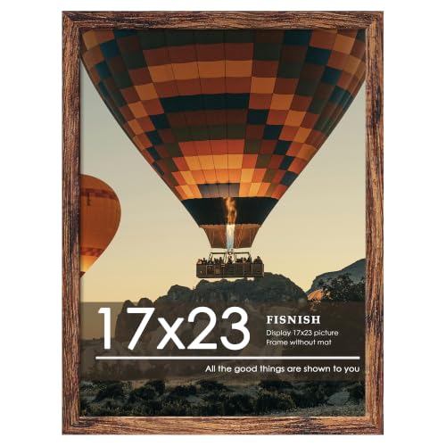 Fisnish 17x23 Picture Frame Classic Brown 17 x 23 Poster Frame for Horizontal or Vertical Wall Mounting 1 Pack