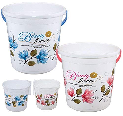 Hevea Siti Plast Bathroom Bucket 22 Liters & Mug 1.5 Liters, Set of 2 (Blue and Pink) (B07YMZ9CBQ) Amazon Price History, Amazon Price Tracker