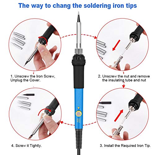 Vastar Soldering Iron Kit, Full Set 60W 110V Soldering Welding Iron Kit
